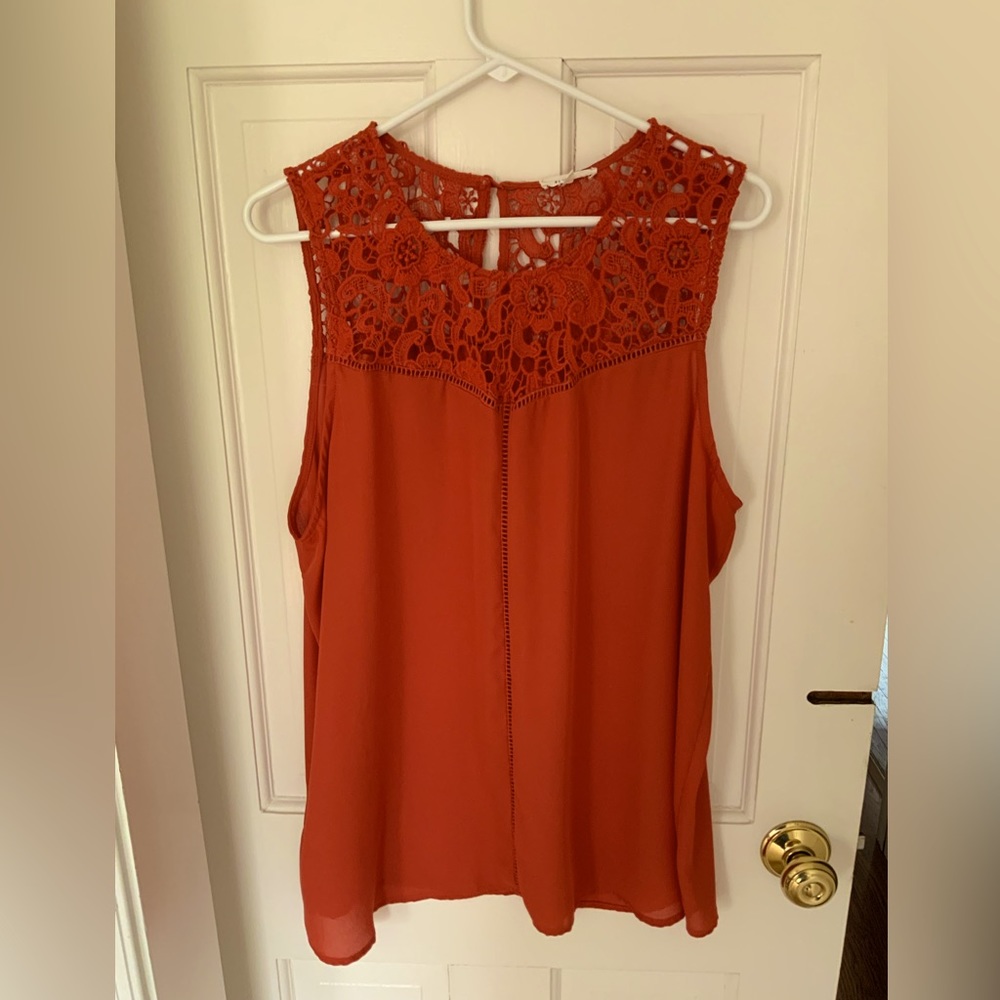 Pleione, sleeveless shirt, size XL, color rusty